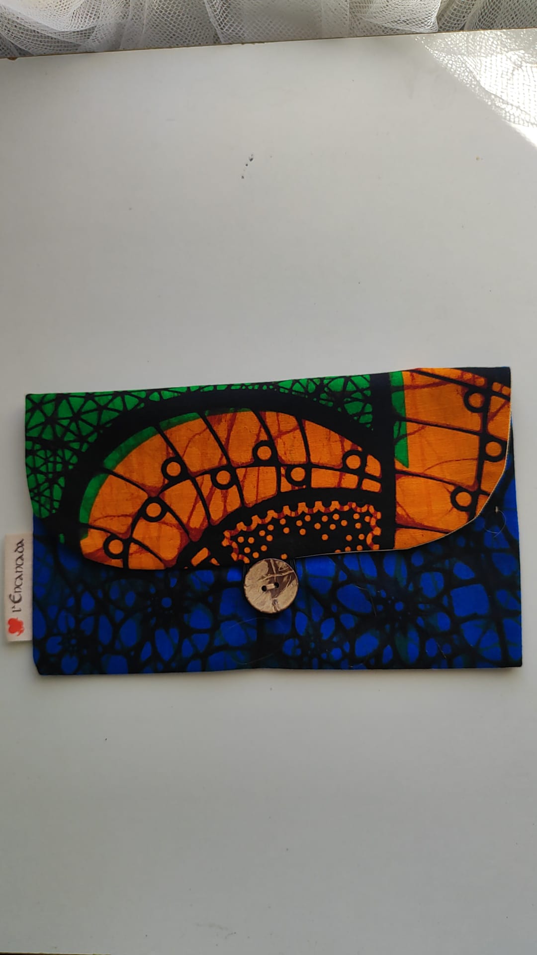 Jabonera mediana · Tonos azul, verde y naranja