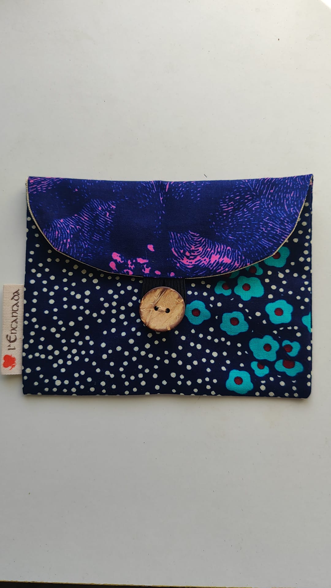 Jabonera pequeña · Tonos azul y rosa